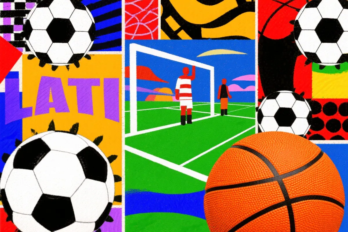 体育数据与比分的抽象插画