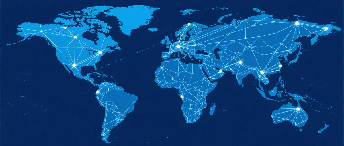 服务网络与数据传输示意